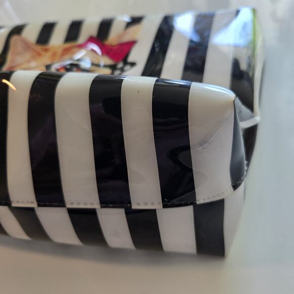 Betsey Johnson Striped Cat Cosmetic Wristlet Bag‎ - Picture 8 of 11